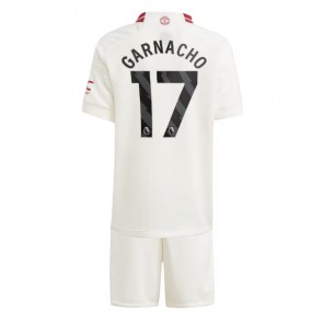 Manchester United Alejandro Garnacho #17 Rezervni Dres za Dječji 2023-24 Kratak Rukavima (+ kratke hlače)